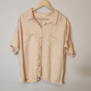 EILEEN FISHER Woman Organic Linen Button Down Blouse Top, size 2X